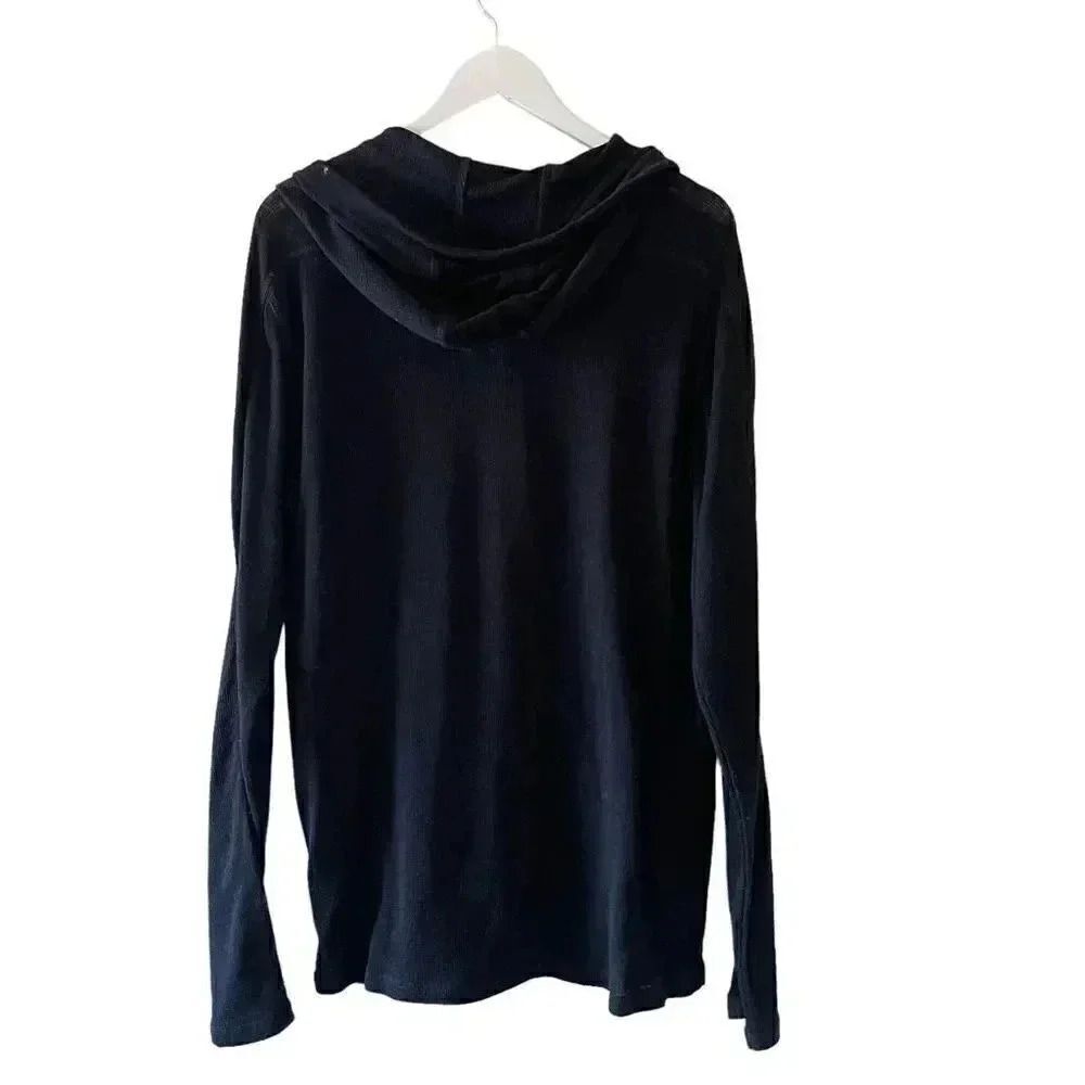 Volcom Cotton Black Long Sleeves Hooded Sweater Sporty Sz L #1541